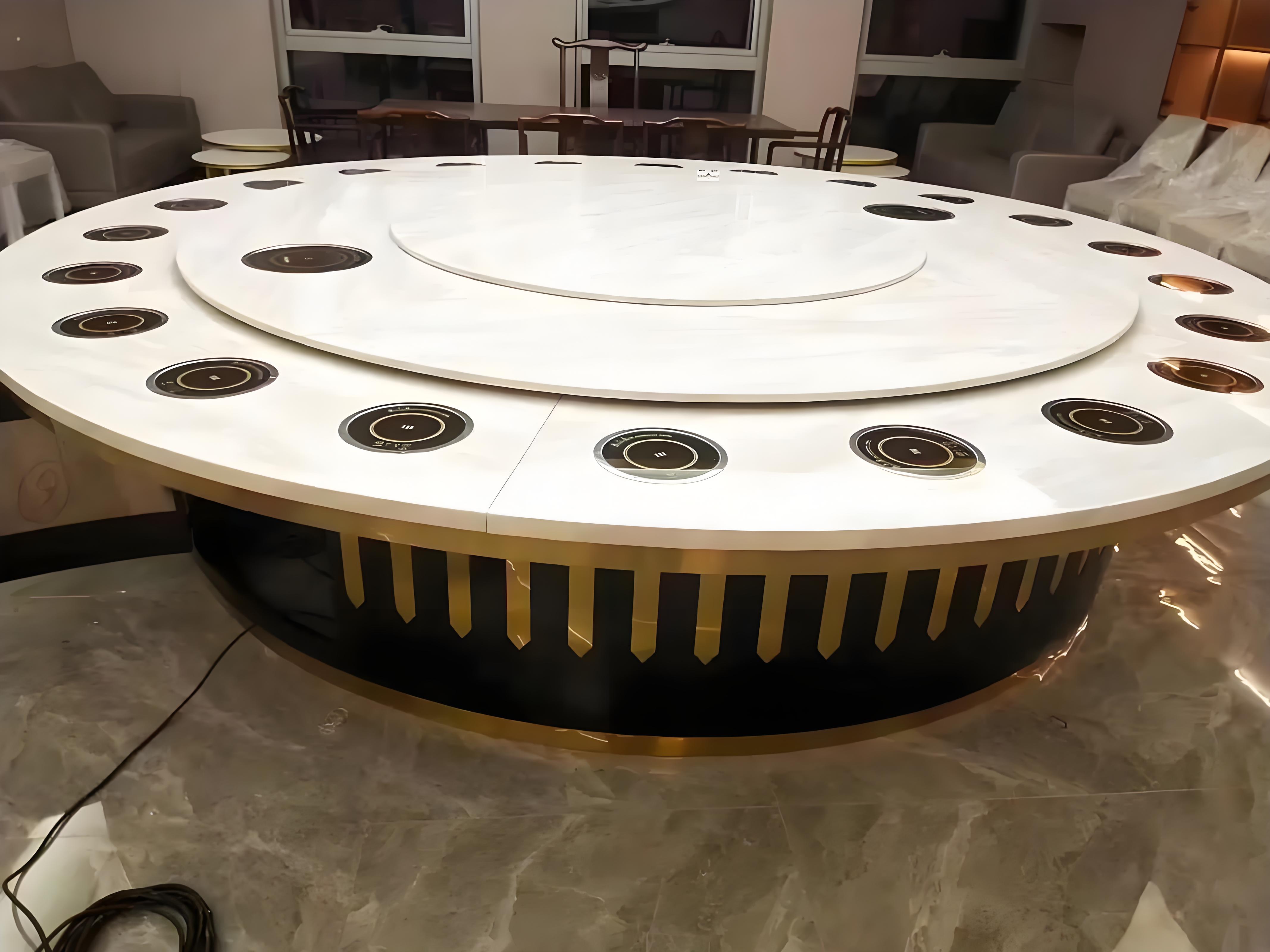 常州市旋转火锅桌铁锅炖灶台 - 方案